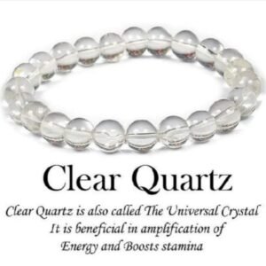 Clear Quartz AAA Quality Crystal Bracelet for Inner Purity, Body, Mind and Soul, Relaxation for Men and Women