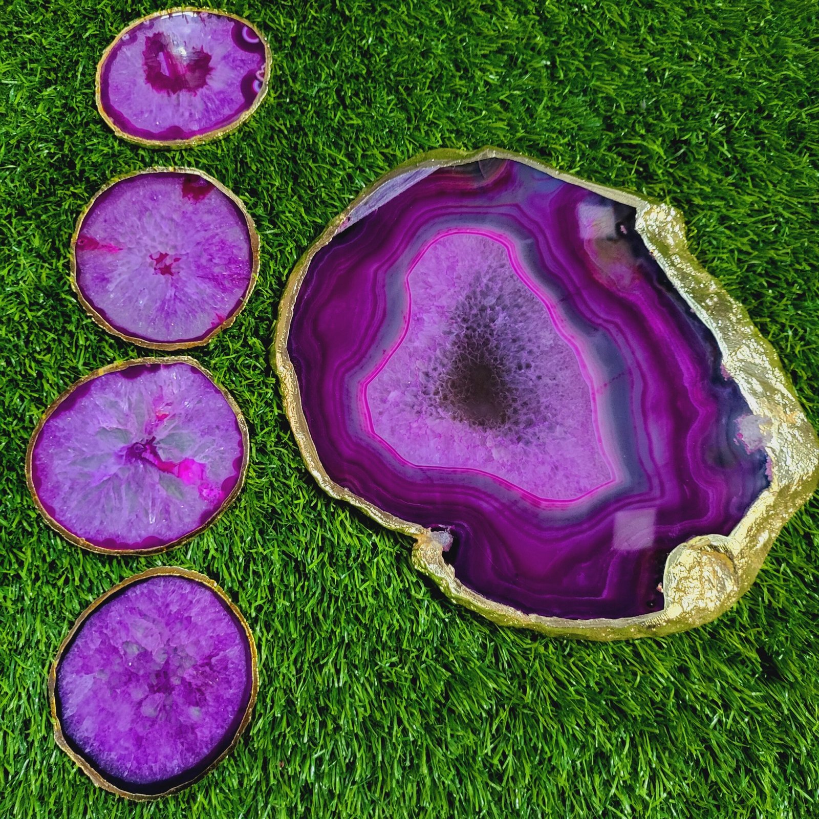CRSYTAL PLATTER WITH COASTERS