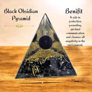 Black Obsidian Crystal Pyramid for Positive Energy, Vastu & Feng Shui , Reiki and Chakra Healing , Energy Balancing