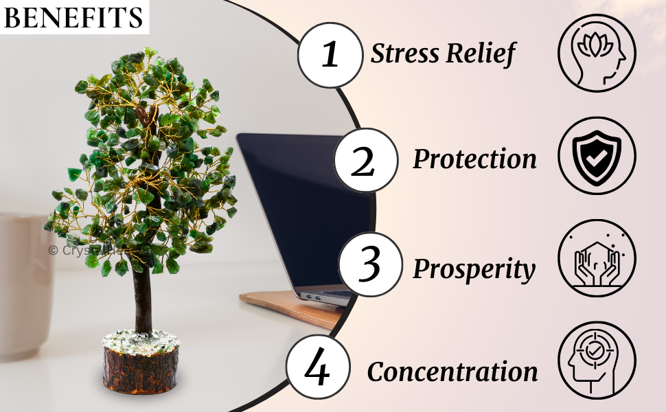 Natural Green Aventurine Crystal Stone Tree For Luck & Prosperity - Image 6