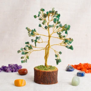 Natural Green Aventurine Crystal Stone Tree For Luck & Prosperity