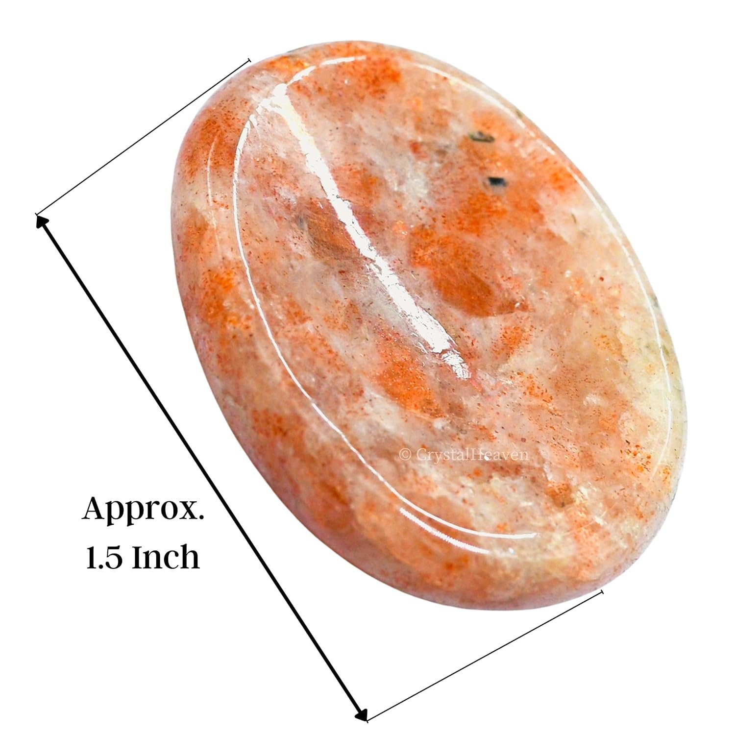 Certified Natural Sunstone Palm Stone for Relaxation for Anxiety Stress, Crystal Healing & Yoga Meditation, Spiritual Awakening, Feng Shui- AAA Grade 3 Pc set - Image 4