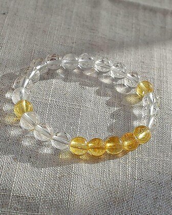 Clear Quartz & Citrine Combo Bracelet For Abundance & Prosperity - Image 3
