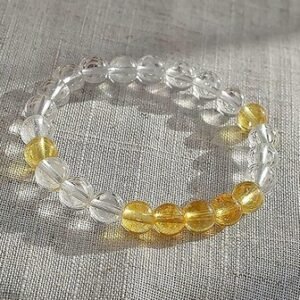 Clear Quartz & Citrine Combo Bracelet For Abundance & Prosperity