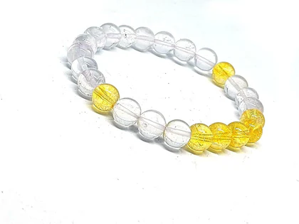 Clear Quartz & Citrine Combo Bracelet For Abundance & Prosperity - Image 4