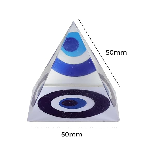 Feng Shui & Vastu Crystal Evil Eye Pyramid for Positive Energy, Wealth, Meditation, Health, Good Luck, Vastu correction - Image 3