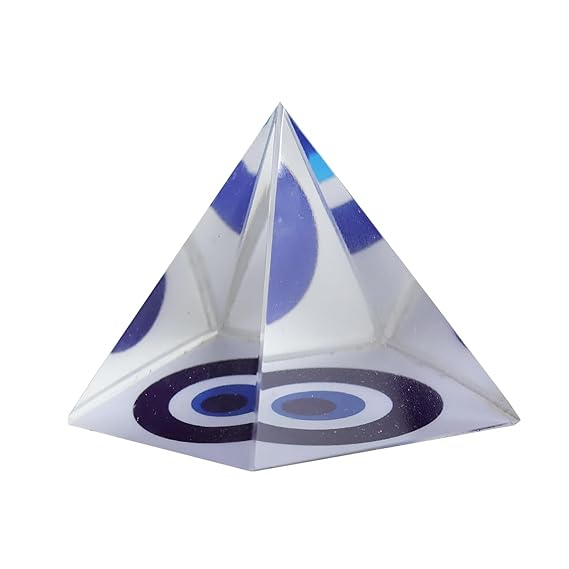 Feng Shui & Vastu Crystal Evil Eye Pyramid for Positive Energy, Wealth, Meditation, Health, Good Luck, Vastu correction - Image 2