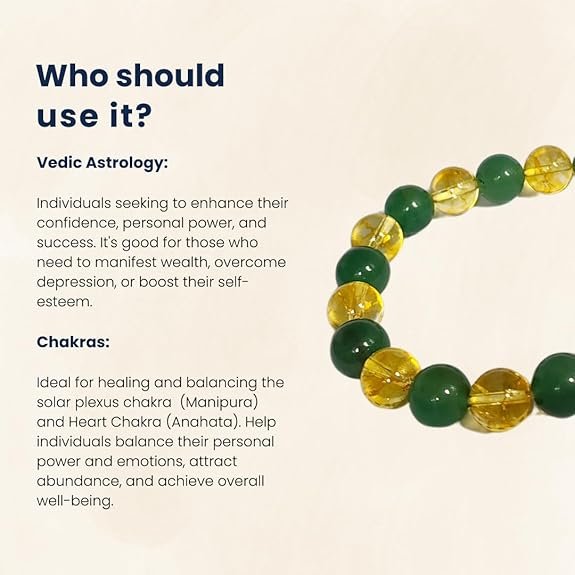 Green Aventurine and Citrine For Wealth & Success Magnet Bracelet - Image 3