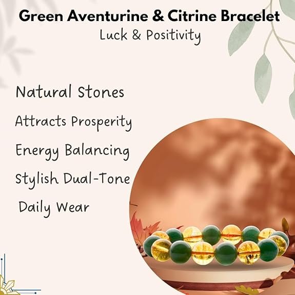 Green Aventurine and Citrine For Wealth & Success Magnet Bracelet - Image 6