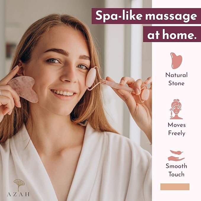 Rose Quartz Roller & Gua Sha Set - Image 9