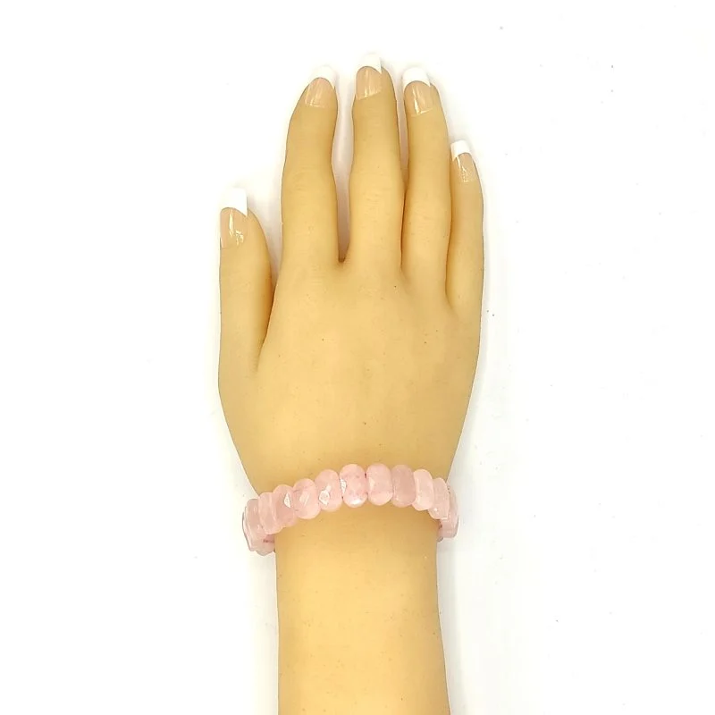Premium Rose Quartz Diamond Cut Bracelet For Love, Relationship & Marriage - Image 5