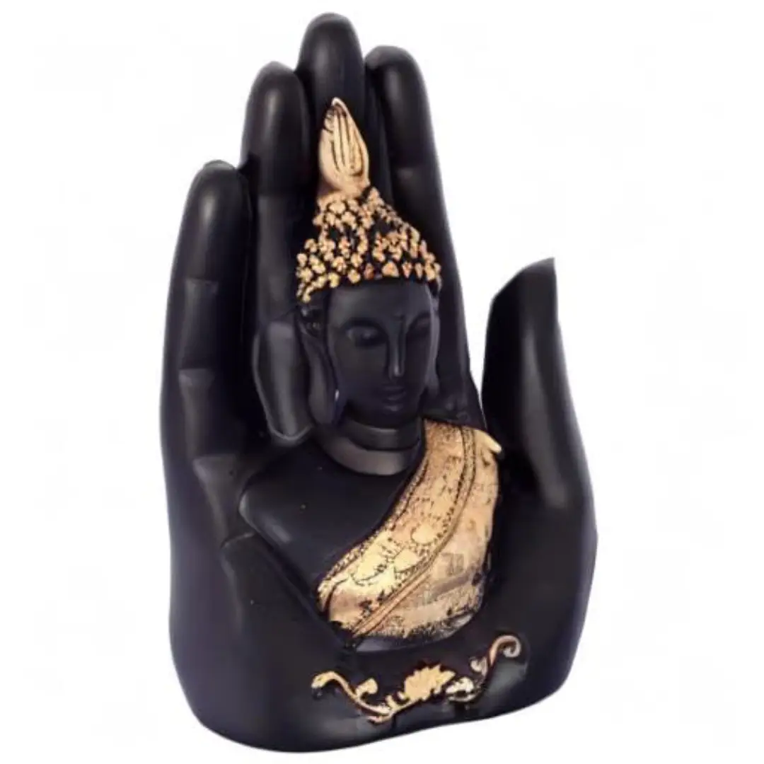 Golden Handcrafted Palm Buddha - Image 3