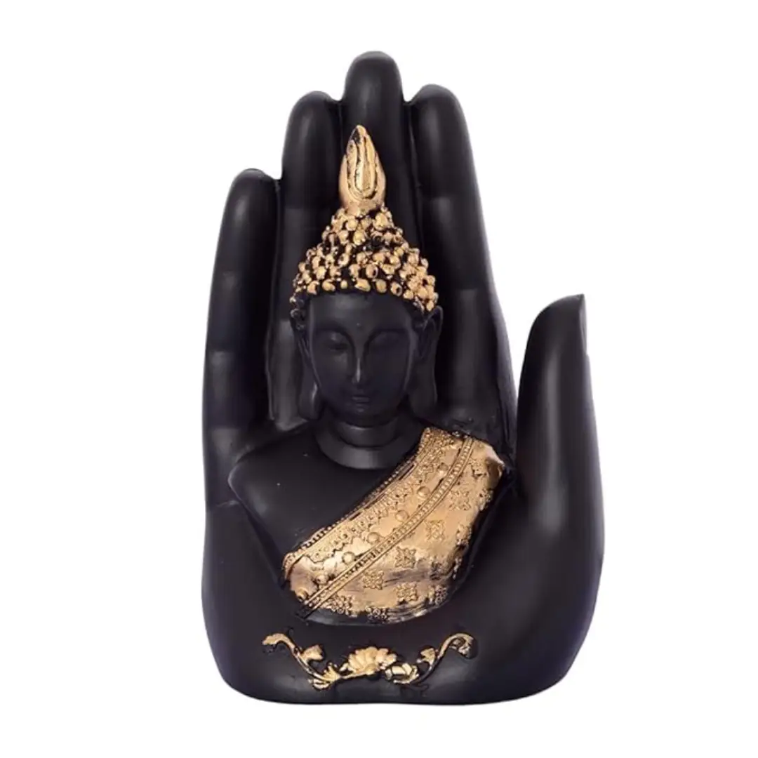 Golden Handcrafted Palm Buddha - Image 2