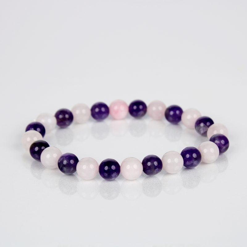 Rose Quartz and Amethyst Bracelet For Mind Healing, Love, Romance & Relationship - Image 7
