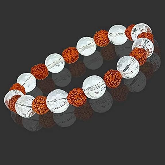 Clear Quartz Rudraksha Bracelet - Image 2