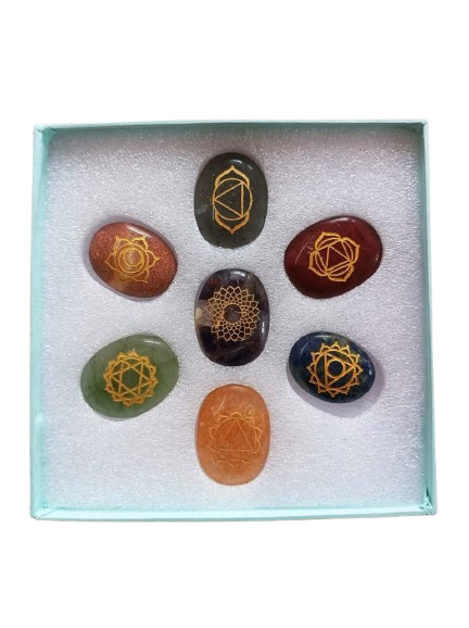7 Chakra Symbol Crystal Stone Set - Image 2