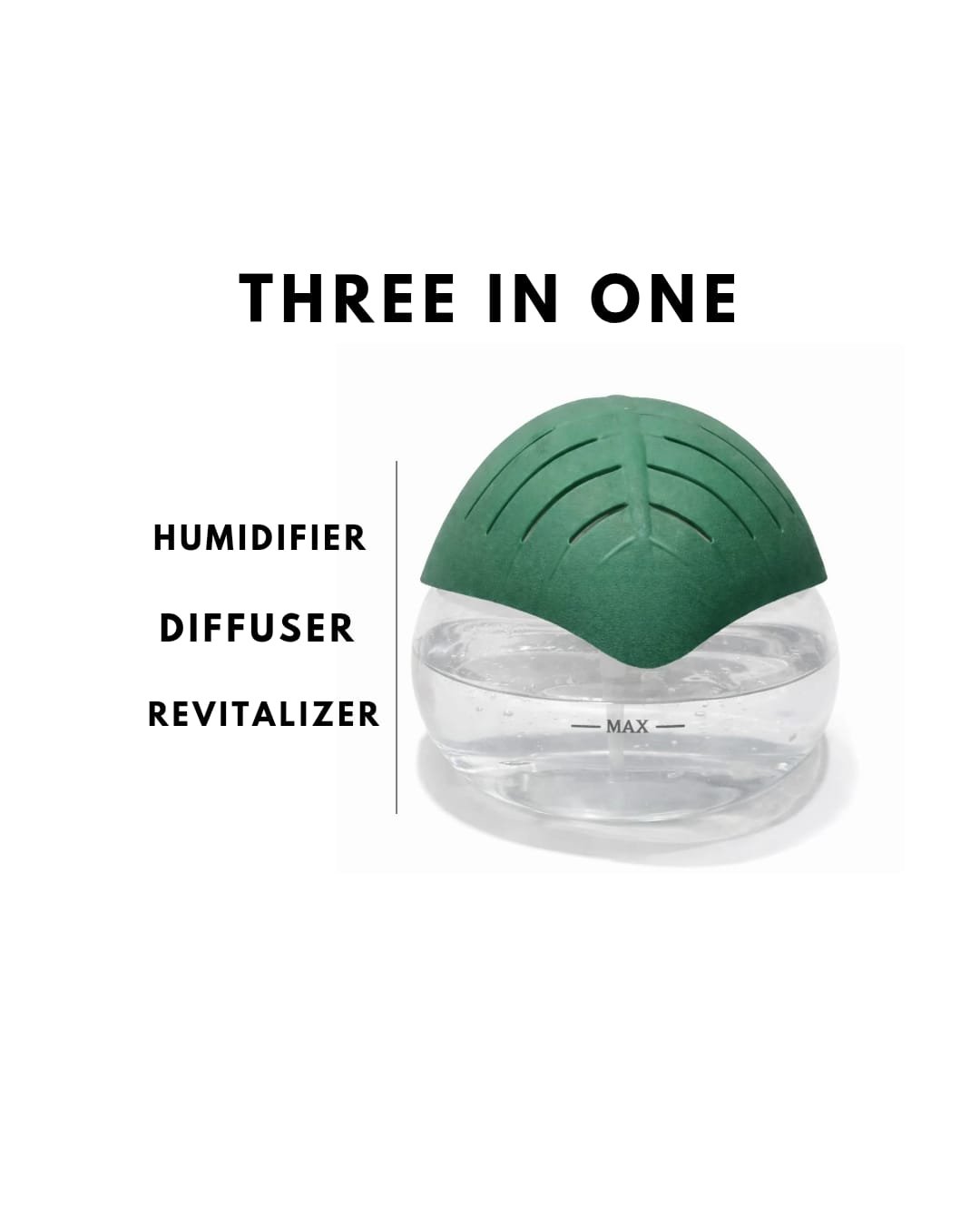 3-in-1 Portable Water-Based Electric Revitalizer, Aroma Diffuser & Cool Mist Humidifier for Home, Office, Spa, Hotel (Green) 1000 ml Large Water Tank - Image 5