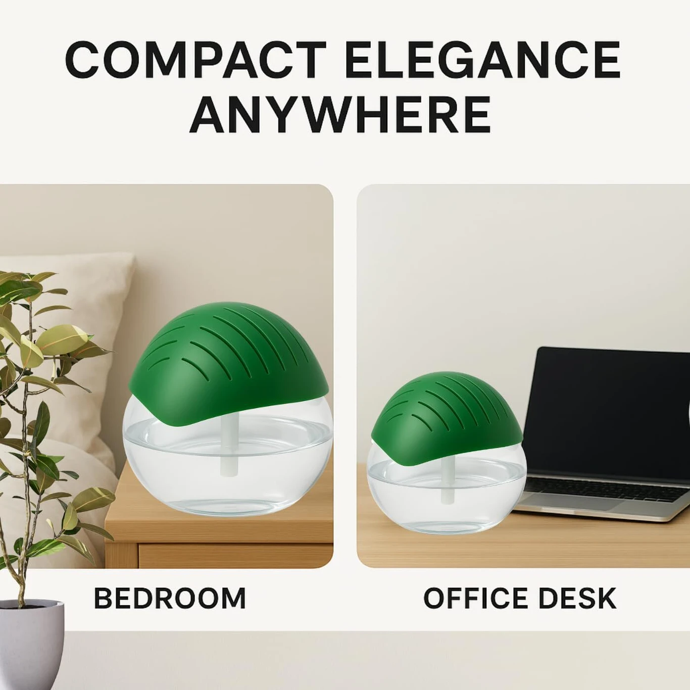 3-in-1 Portable Water-Based Electric Revitalizer, Aroma Diffuser & Cool Mist Humidifier for Home, Office, Spa, Hotel (Green) 1000 ml Large Water Tank - Image 3